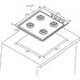 Voir la diapositive 4 : Candy Table de cuisson gaz 60cm 4 feux blanc - chw6lww
