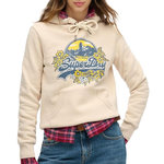 SUPERDRY Sweat Beige Femme Superdry Floral Hood. Coloris disponibles : Beige