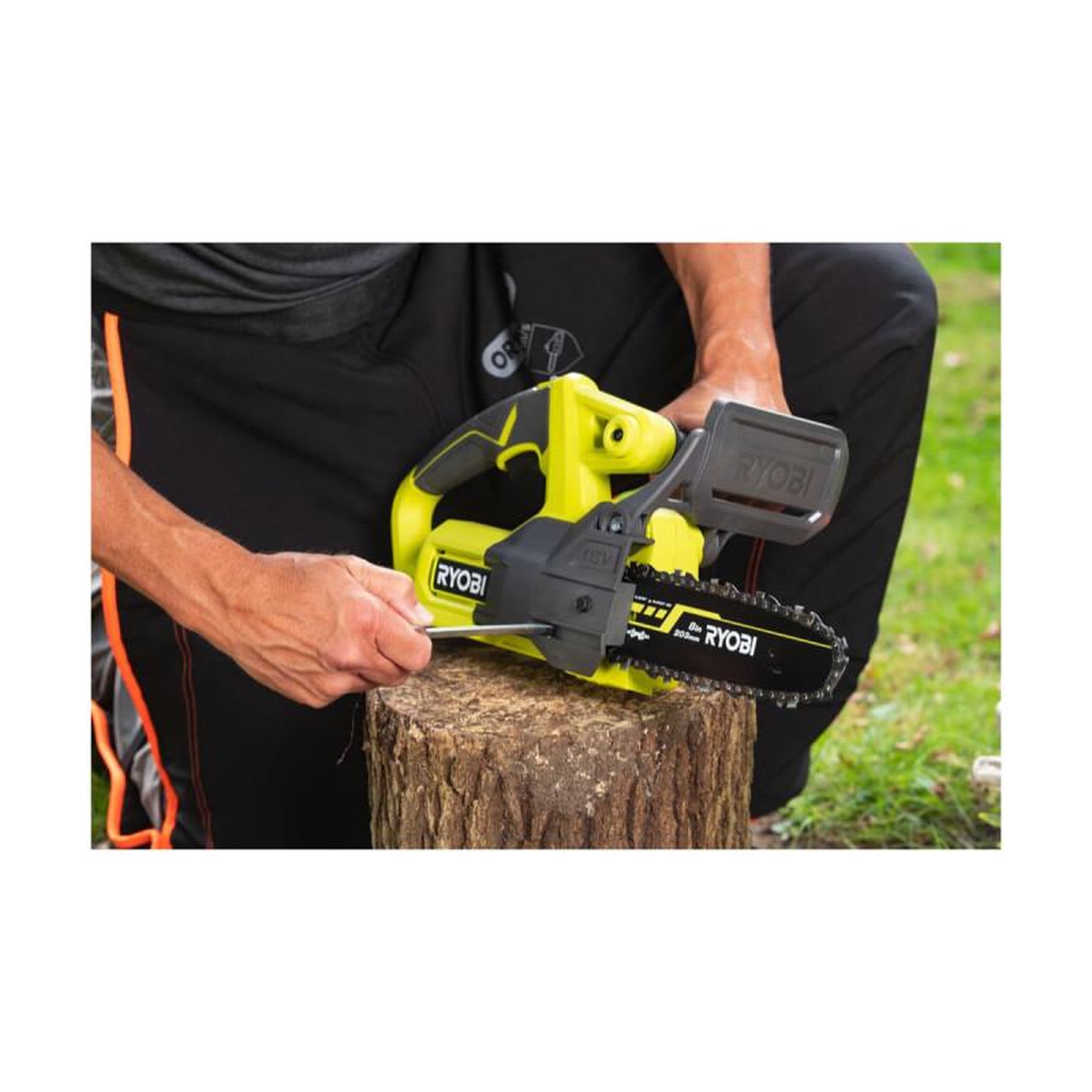 Voir la diapositive 4 : Ryobi Tronçonneuse ryobi 18v one+ - sans batterie ni chargeur - ry18cs20a-0