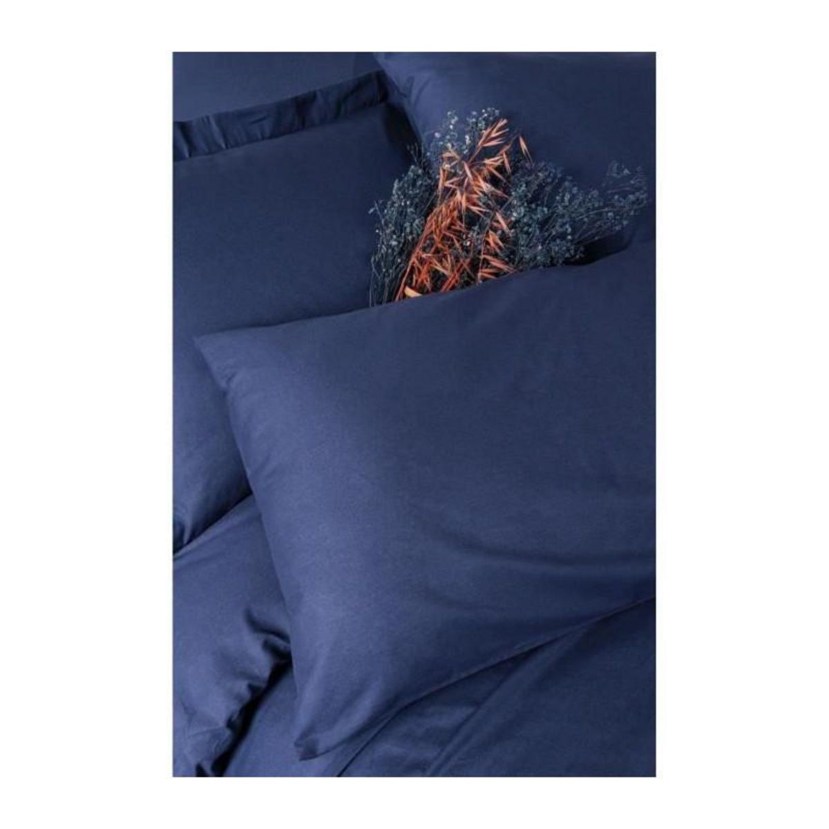 GENERIQUE Parure de lit - 129CTN64628 - 1 housse de couette 220 x 240 cm + 2 taies d'oreiller 60 x 60 cm - 100% coton ranforcé - Bleu