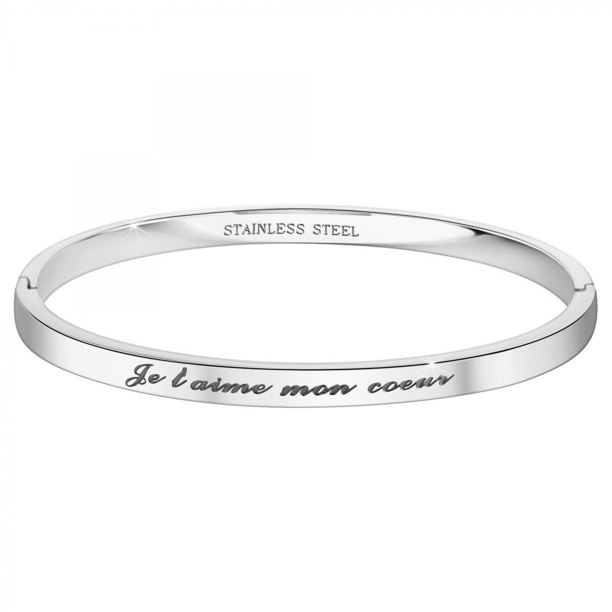 SC CRYSTAL Je t'aime mon cœur - Bracelet SC Crystal en Acier Rhodié argenté