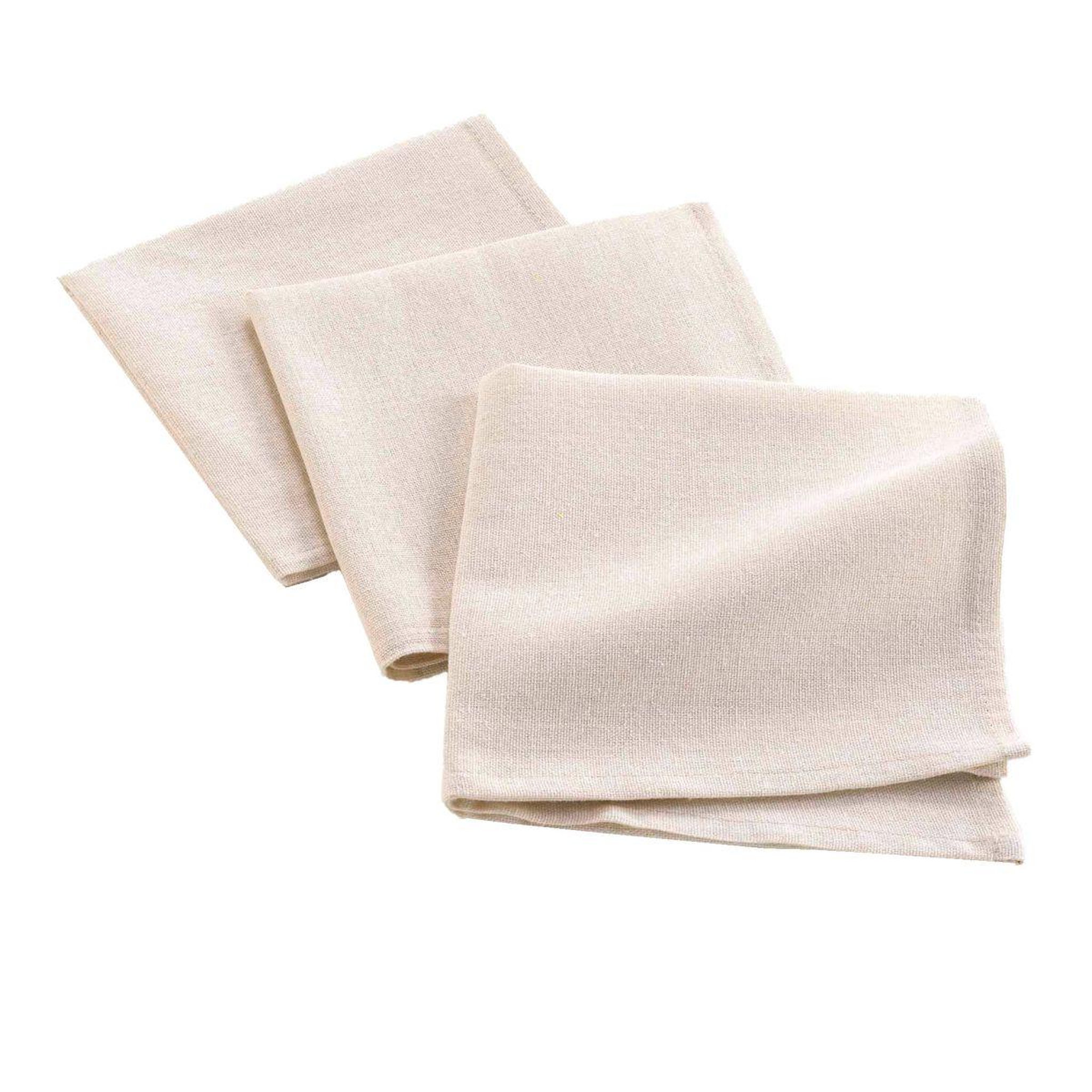 Douceur d'Intérieur Lot de 3 serviettes de table  serafine  40x40cm naturel