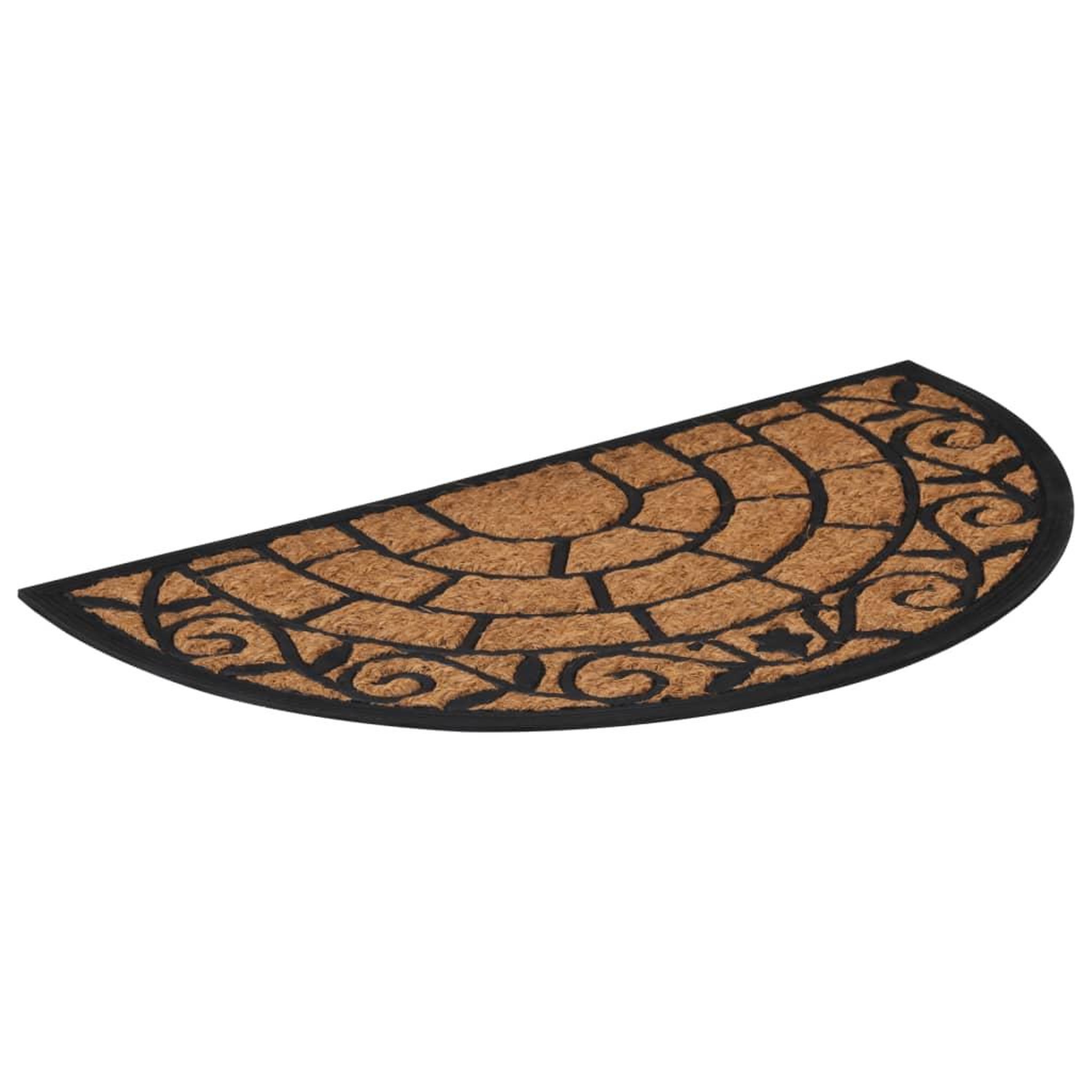 Voir la diapositive 2 : VIDAXL Tapis de porte demi-rond 45x75 cm caoutchouc et fibre de coco