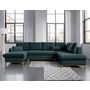 Voir la diapositive 2 : BEST MOBILIER Lagom - canapé d'angle panoramique - convertible - avec coffre - en tissu - 7 places - droit