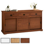 IDIMEX Buffet SAVONA en pin massif, 3 tiroirs et 3 portes. Coloris disponibles : Marron