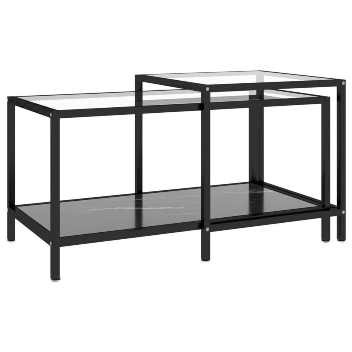 VIDAXL Tables a the 2 pcs Verre trempe Noir