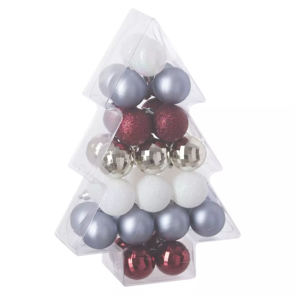 FEERIC LIGHT & CHRISTMAS Kit Décoration pour sapin de Noël - 34 Pièces - Or, blanc et argent