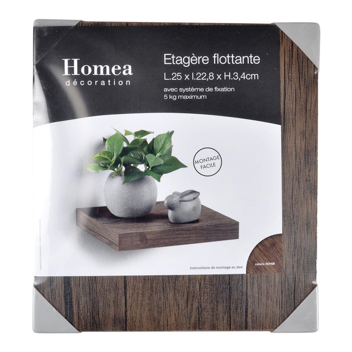 Paris Prix Étagère Murale Design  Flottante  25cm Noyer