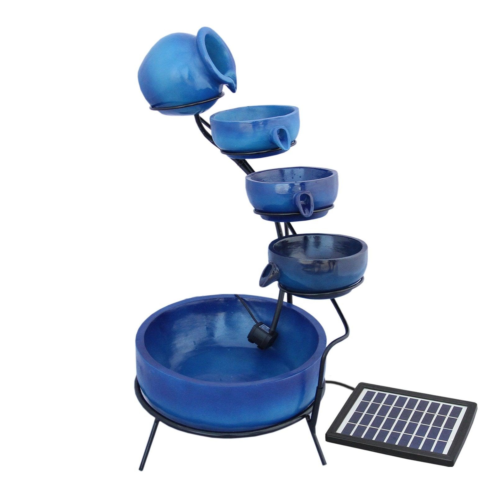 Voir la diapositive 1 : MONSTERSHOP Fontaine de jardin à 4 niveaux avec panneau solaire