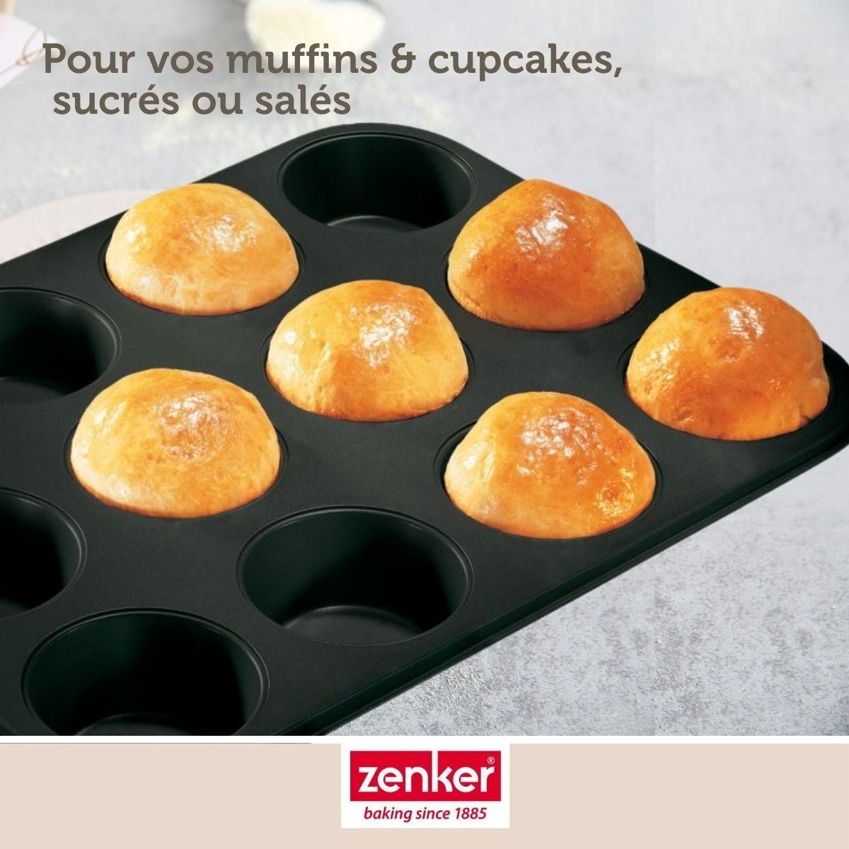 ZENKER Ensemble de 2 Moules à muffins 12 empreintes 38 x 26 cm Zenker Black Metallic