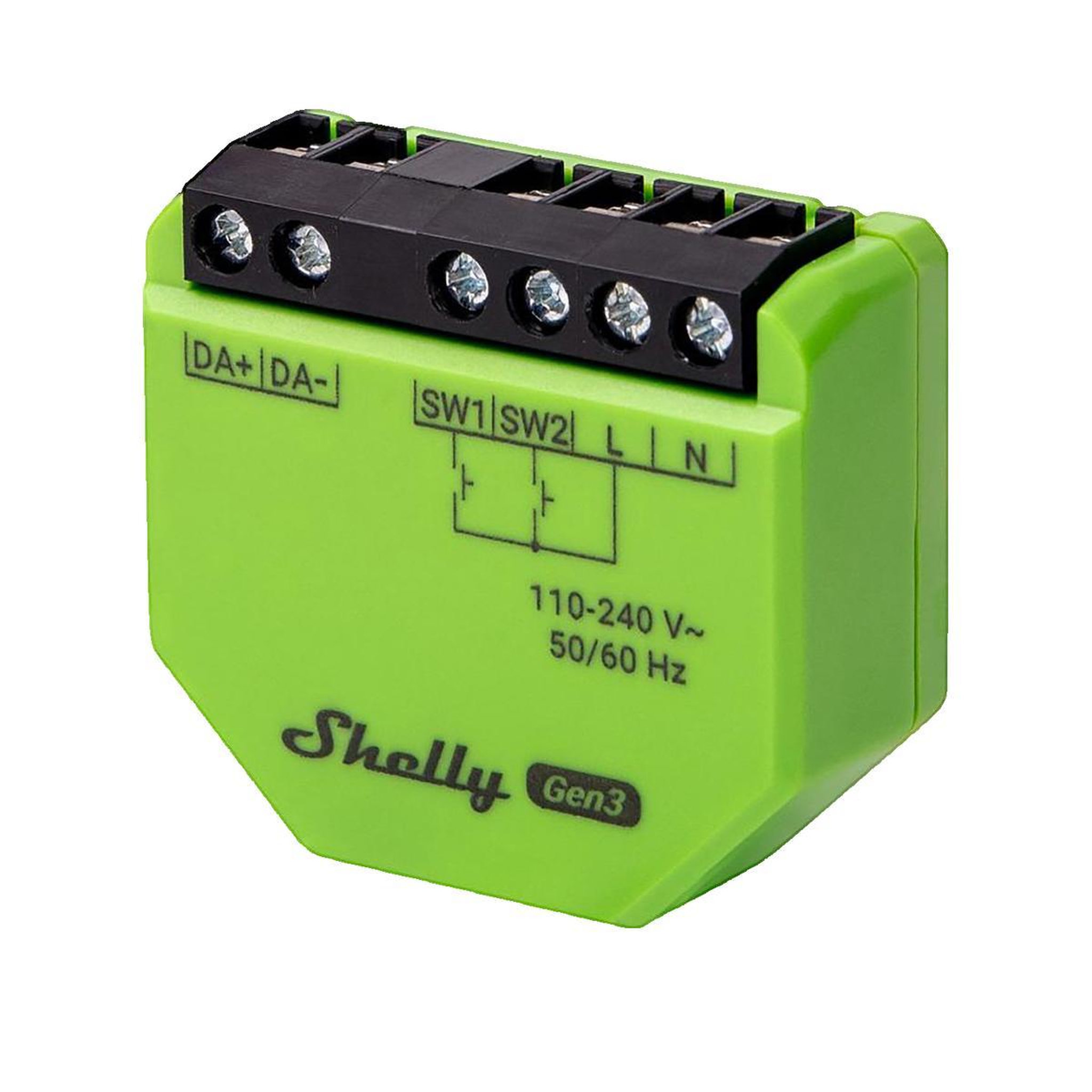 Voir la diapositive 3 : BABYSHELL Régulateur de lumière Shelly DALI Dimmer Gen3 vert
