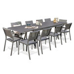 Paris Prix Ensemble Table de Jardin 8 Chaises & 2 Fauteuils  Stockholm  200-300cm Gris Anthracite