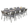 Voir la diapositive 1 : Paris Prix Ensemble Table de Jardin 8 Chaises & 2 Fauteuils  Stockholm  200-300cm Gris Anthracite
