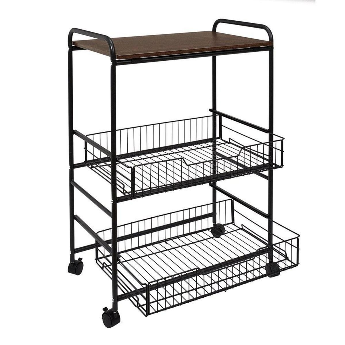 The Home Deco Factory Desserte à roulettes étagère 2 tiroirs