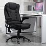 Voir la diapositive 2 : HOMCOM Fauteuil de bureau direction massant chauffant hauteur réglable dossier inclinable toile de lin noir
