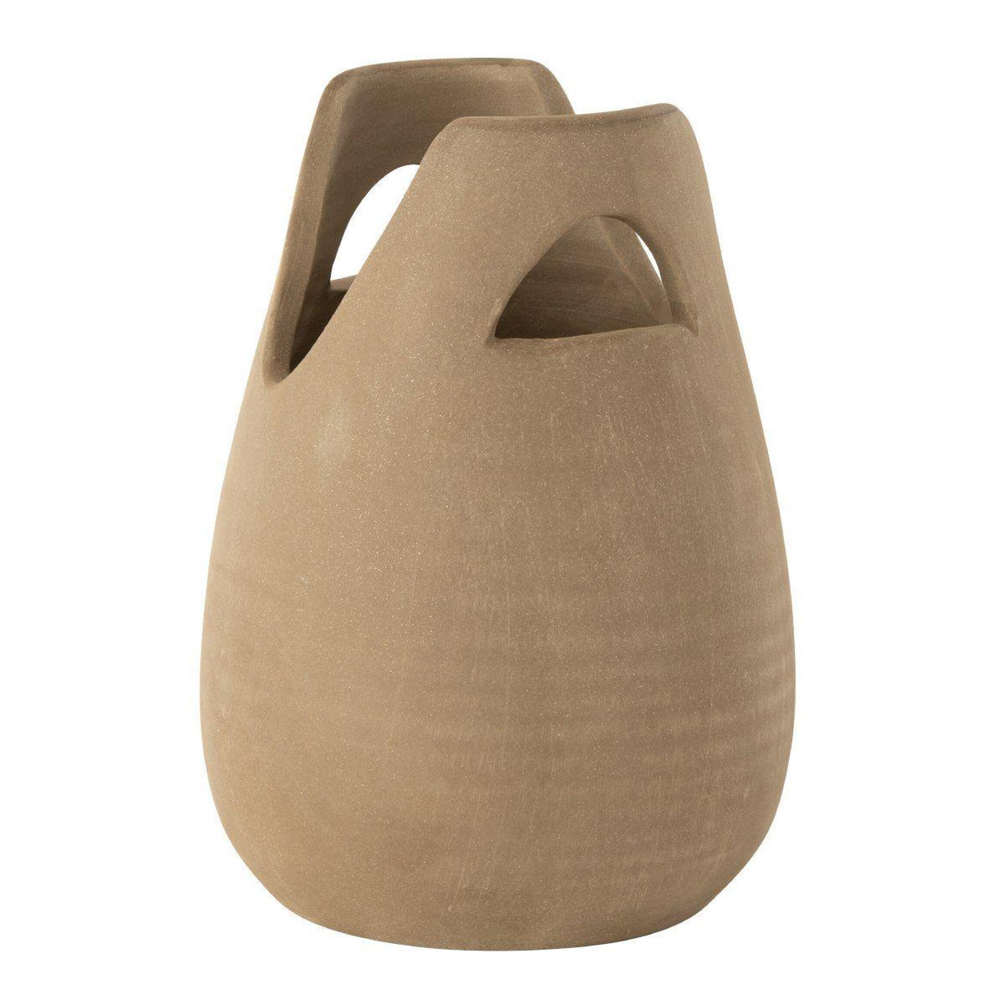 J-LINE Vase déco avec anses  pure nature  30cm beige