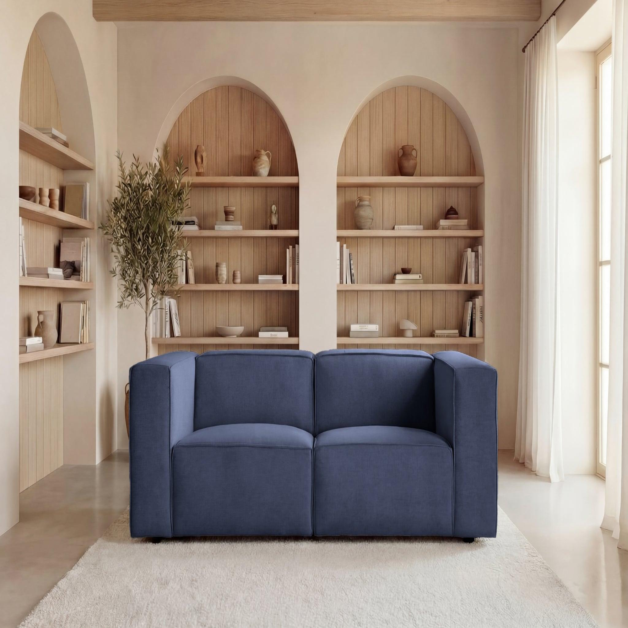 Voir la diapositive 3 : CASANOVA PARIS Mini basil - canapé droit tissu lisse 2 places