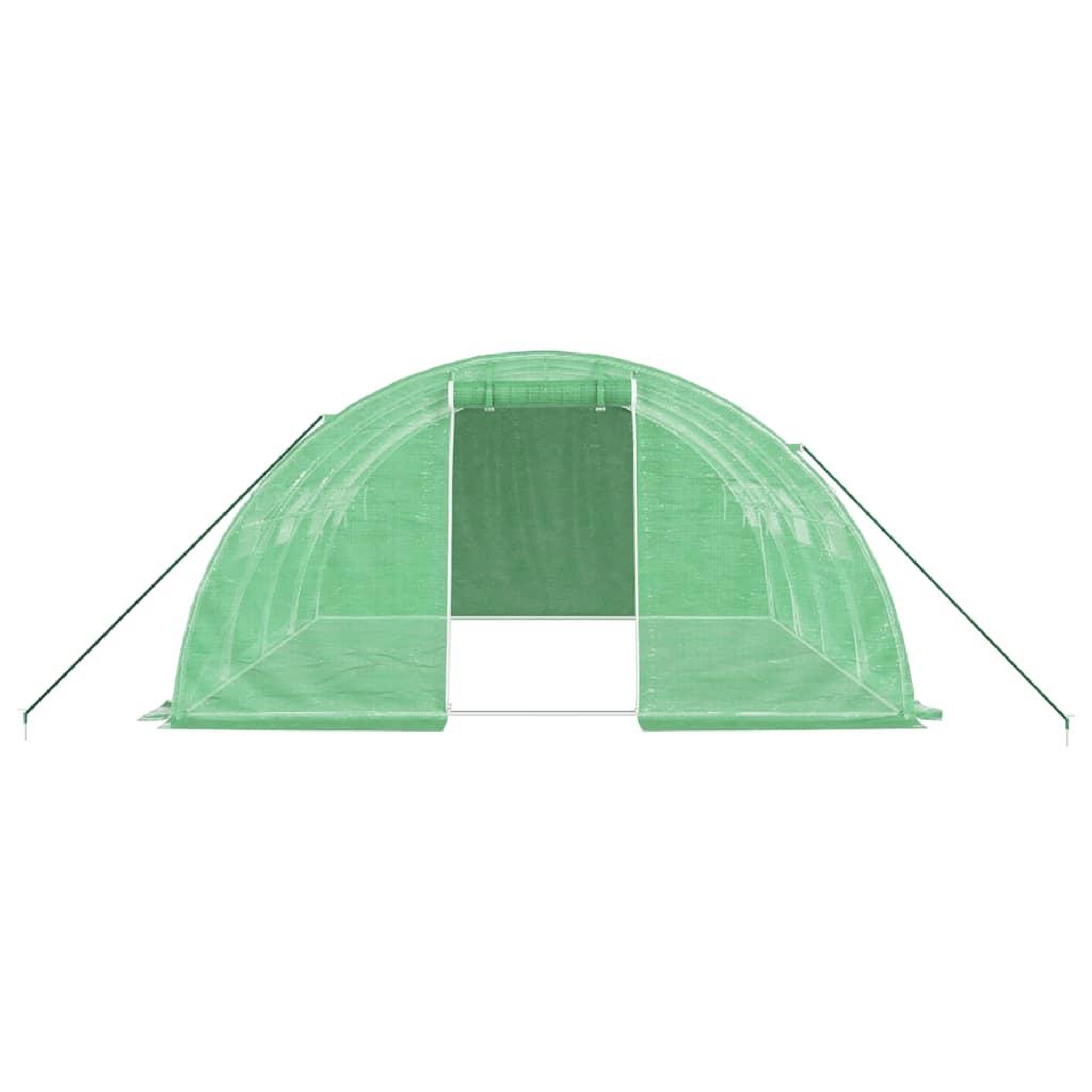 Voir la diapositive 4 : VIDAXL Serre avec cadre en acier vert 16 m^2 4x4x2 m