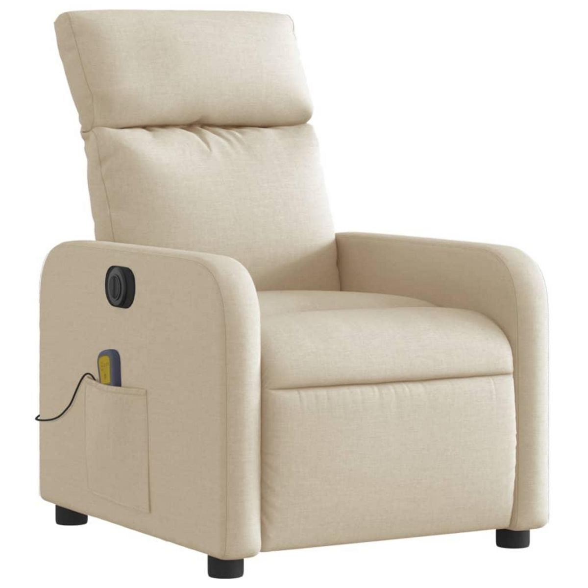 VIDAXL Fauteuil inclinable de massage electrique creme tissu