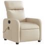 Voir la diapositive 4 : VIDAXL Fauteuil inclinable de massage electrique creme tissu