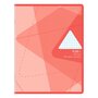 AUCHAN Cahier piqué 17x22cm 96 pages petits carreaux 5x5 rouge motifs triangles