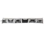 TOILINUX Boudin de porte imprimé chats - 90 x 15 cm - Noir et blanc