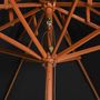 Voir la diapositive 5 : VIDAXL Parasol a deux etages avec mat en bois noir 270 cm