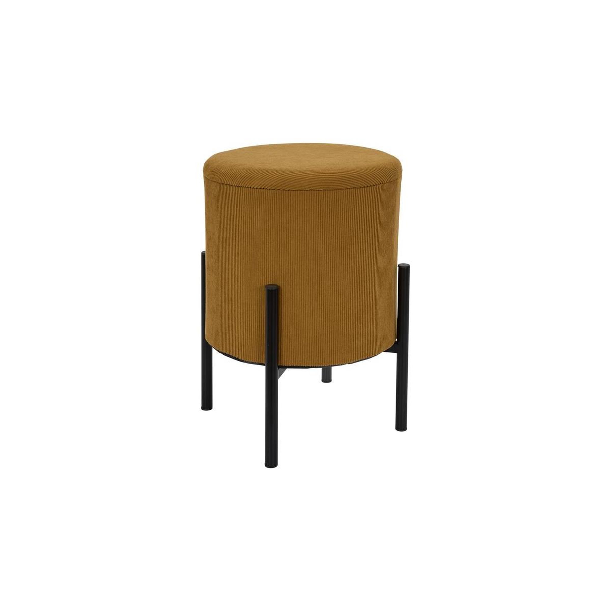 The Home Deco Factory Pouf de Rangement Côtelé  Jules  41cm Jaune
