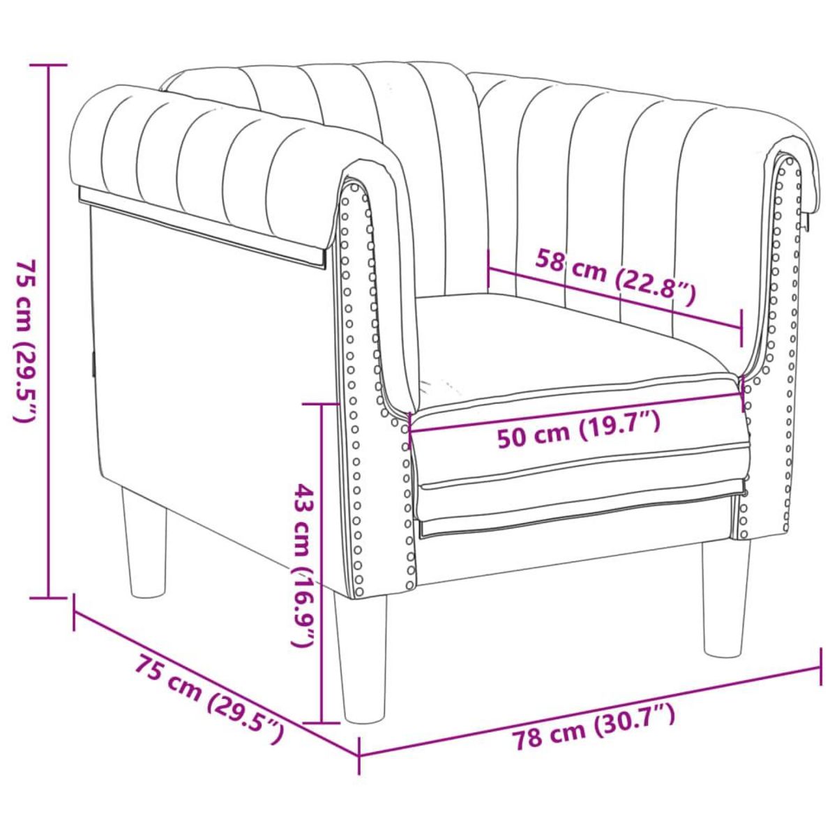 VIDAXL Fauteuil marron similicuir daim
