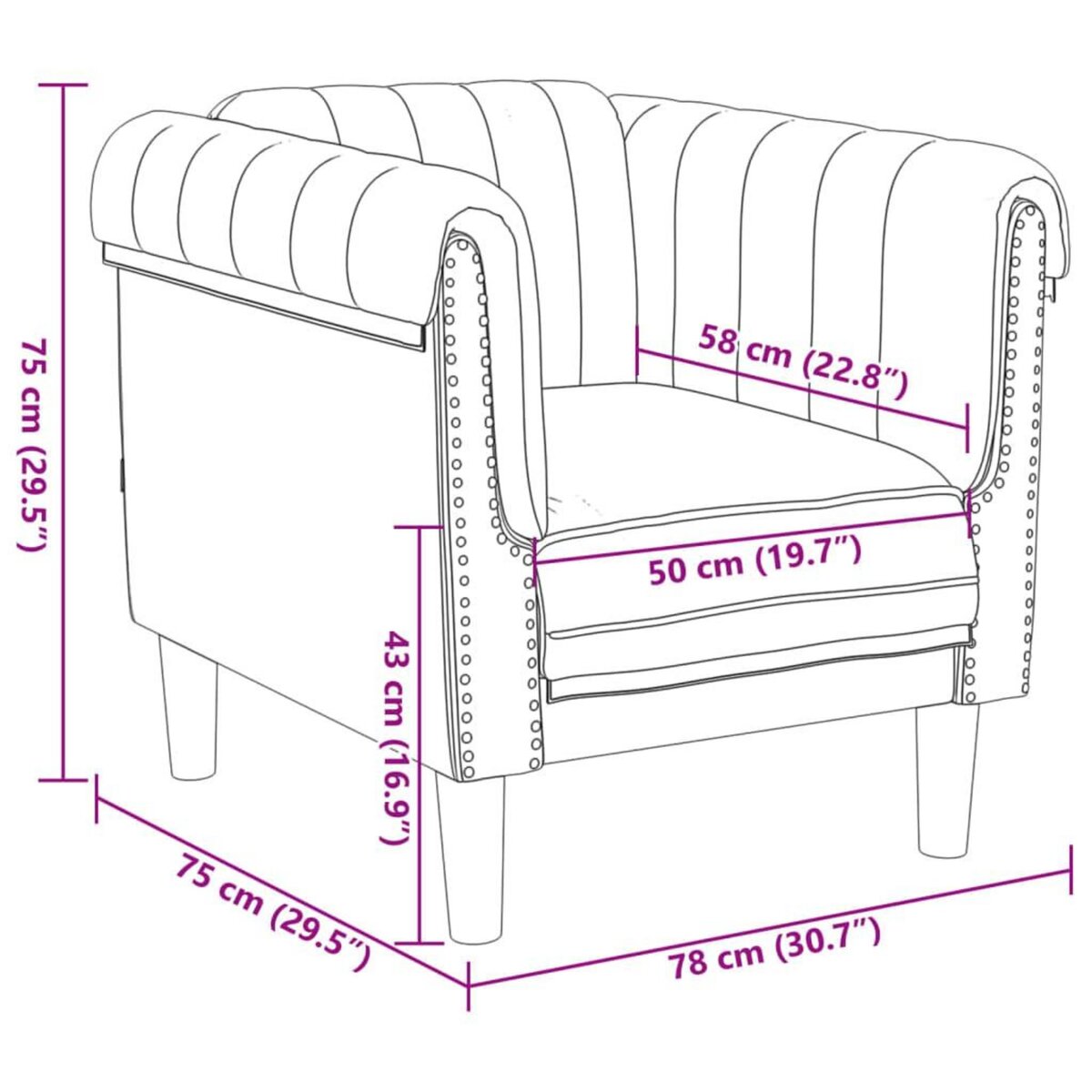 VIDAXL Fauteuil marron similicuir daim