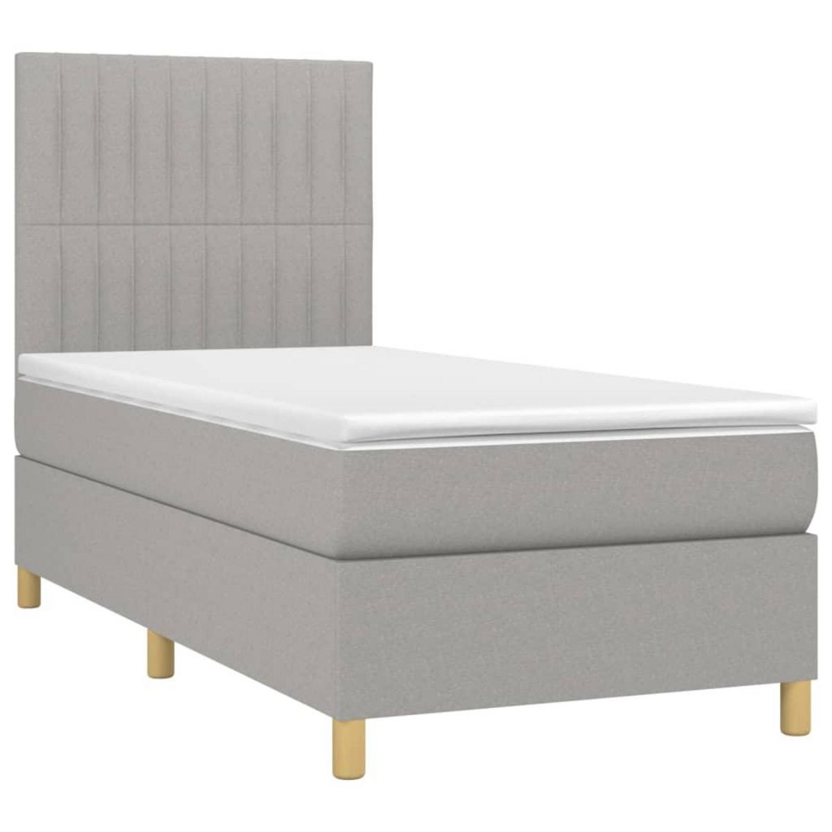 VIDAXL Sommier a lattes de lit et matelas et LED Gris clair 80x200 cm
