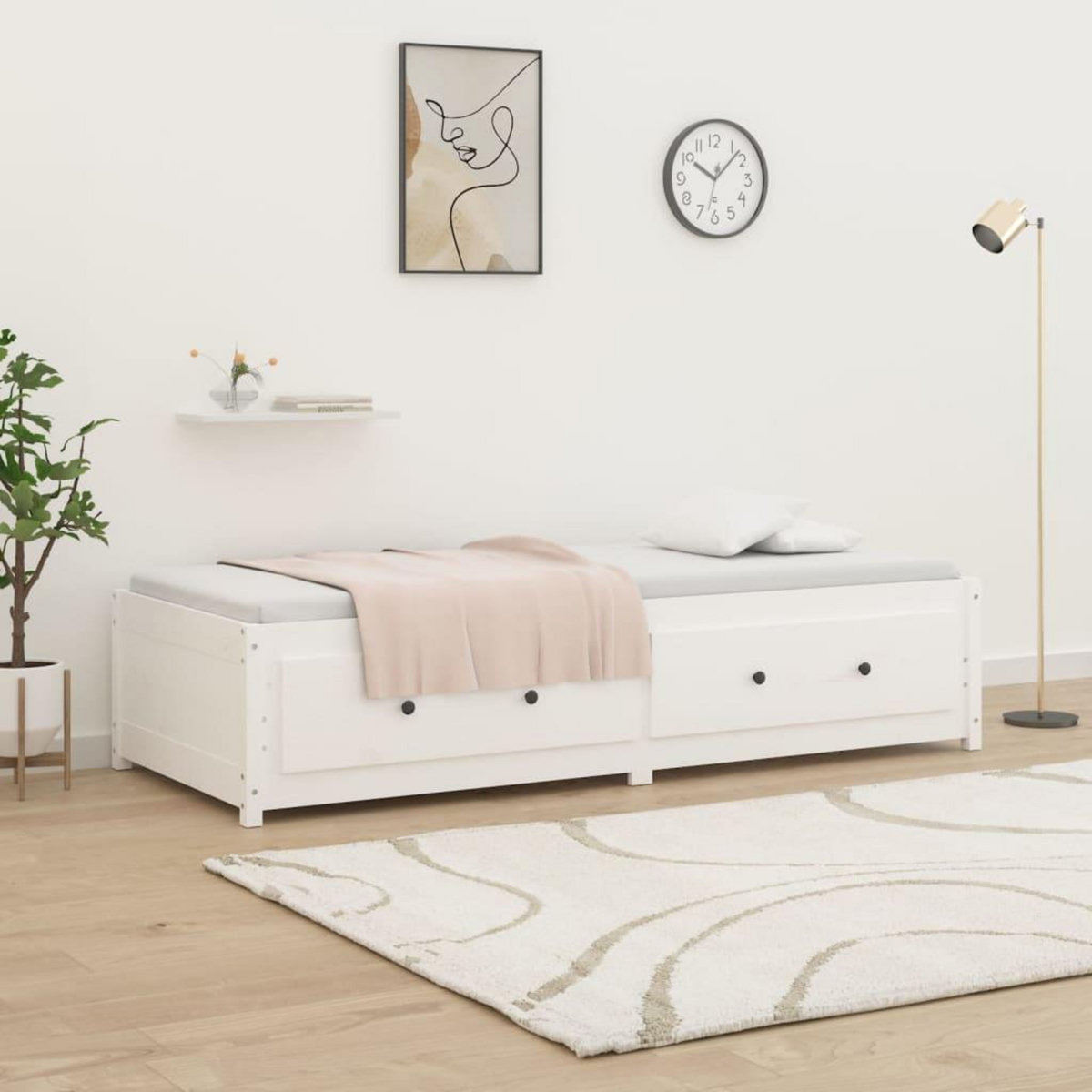 VIDAXL Lit de jour sans matelas blanc 90x200 cm bois de pin massif