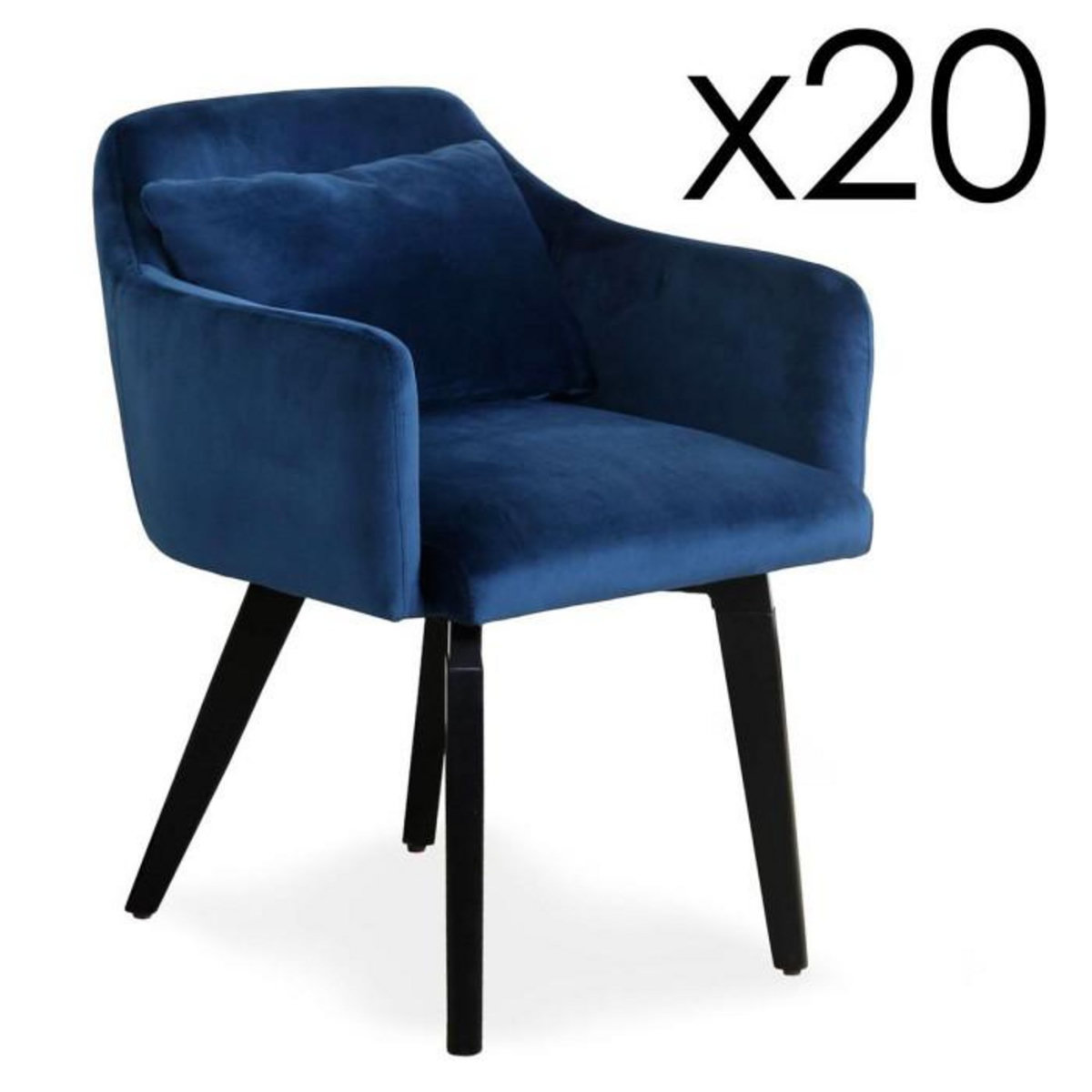 Paris Prix Lot de 20 Fauteuils en Velours  Scanda  70cm Bleu