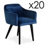 Voir la diapositive 2 : Paris Prix Lot de 20 Fauteuils en Velours  Scanda  70cm Bleu