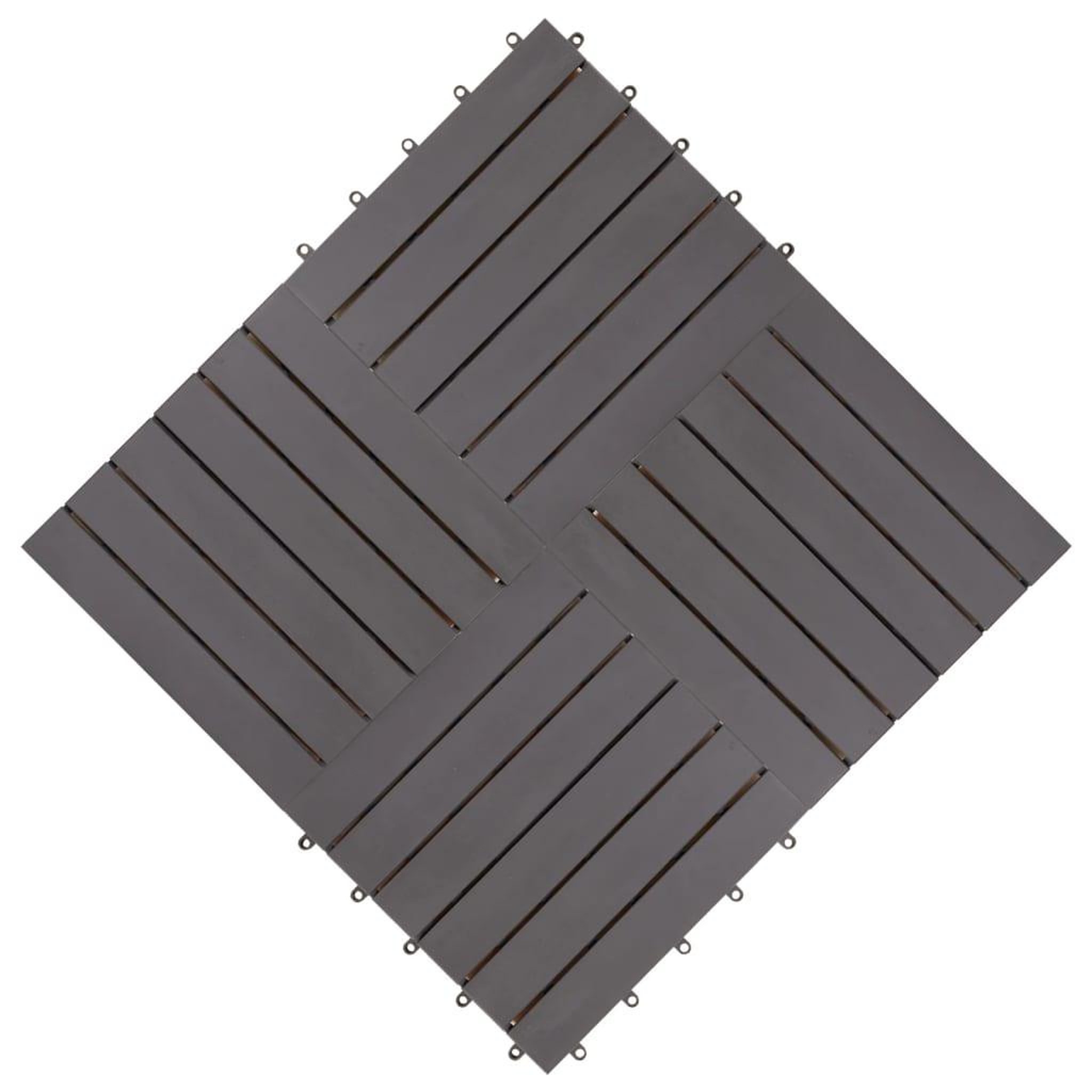 Voir la diapositive 4 : VIDAXL Carreaux de terrasse 30pcs Delavage gris 30x30 cm Acacia solide