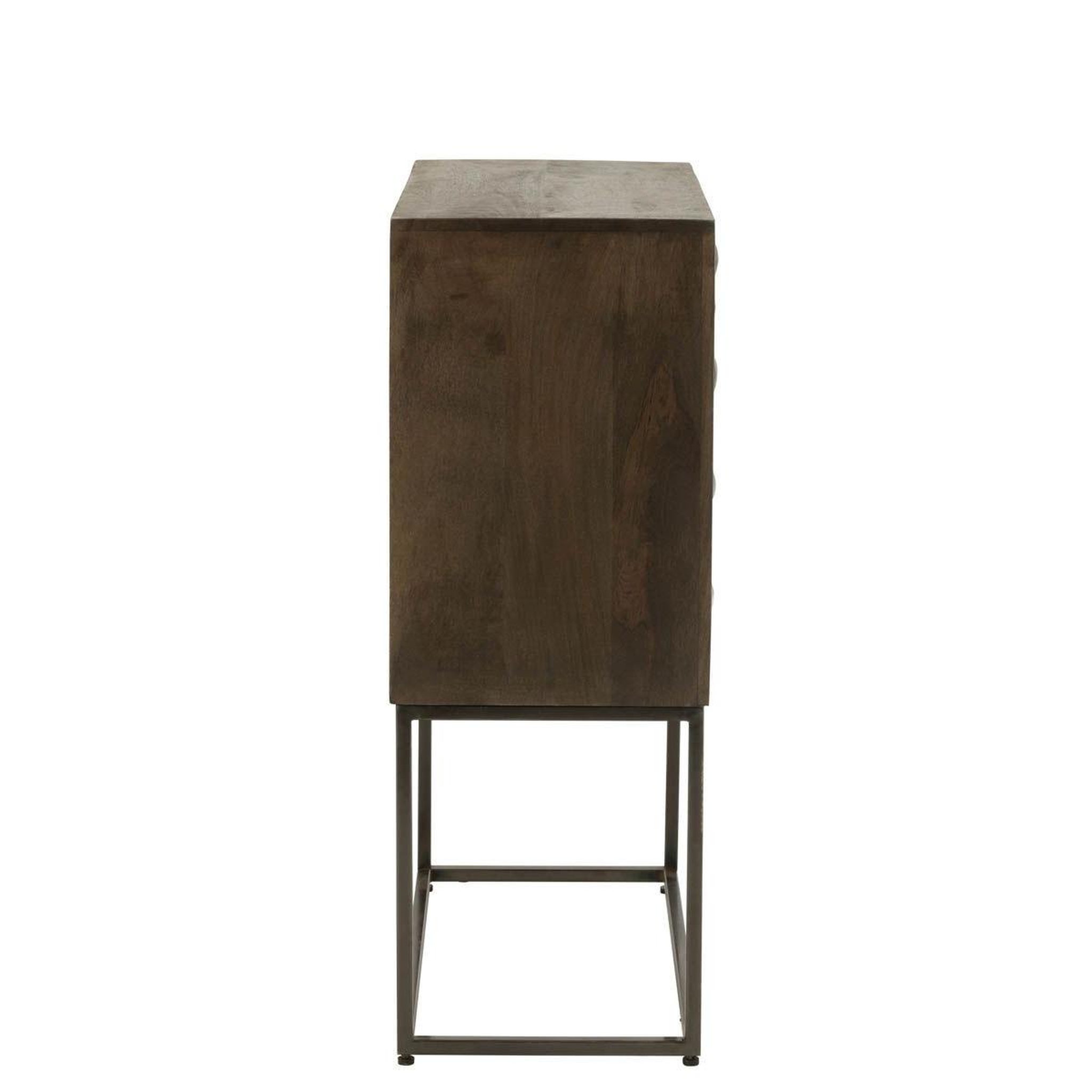 Voir la diapositive 4 : J-LINE Commode 2 portes sur pied  pino  122cm marron