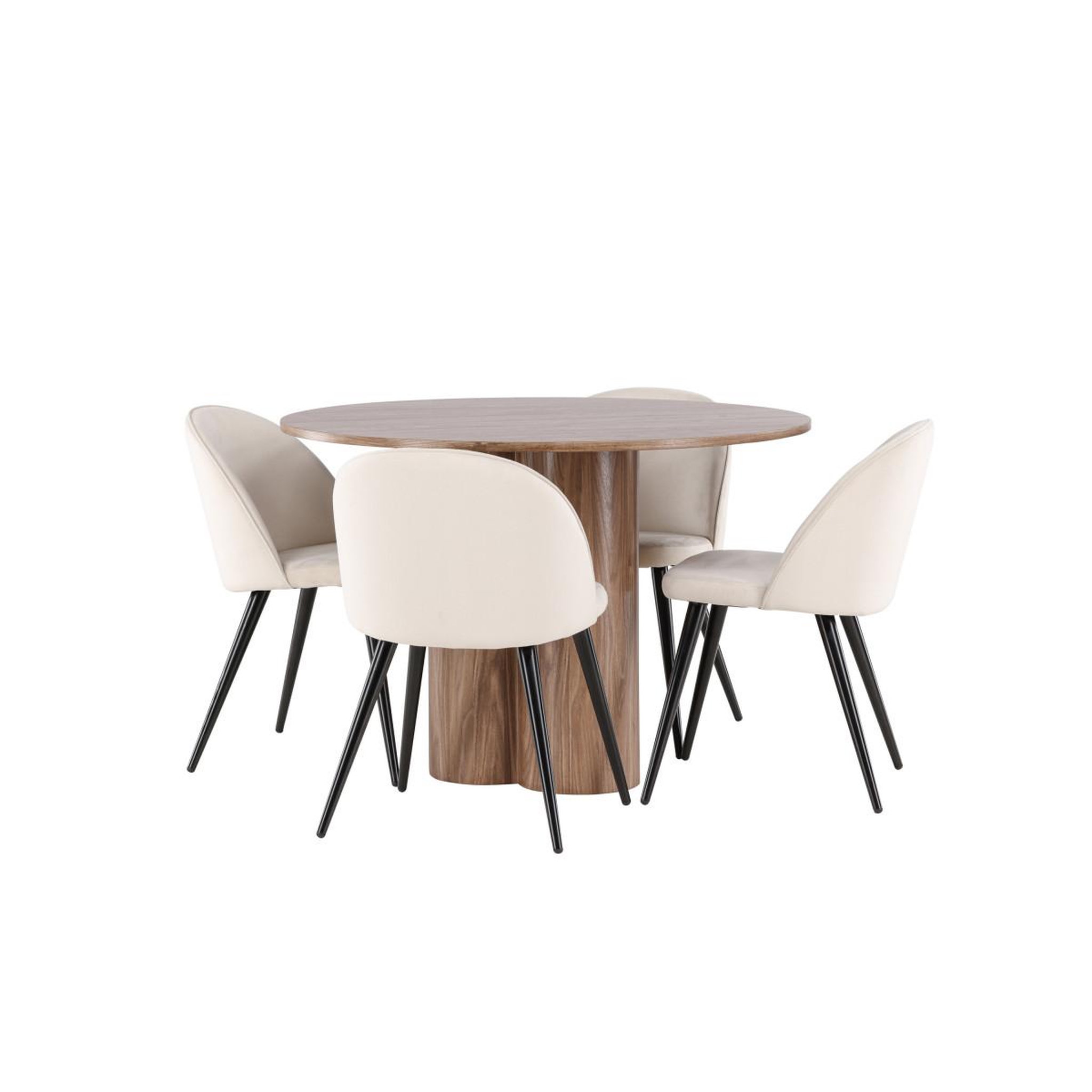 Voir la diapositive 2 : Paris Prix Ensemble table à manger & 4 chaises  olivia & velvet  110cm marron & beige