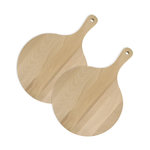 Fackelmann Lot de 2 planches à pizza et tarte flambée en bois 30 cm Fackelmann Pizzas Lovers