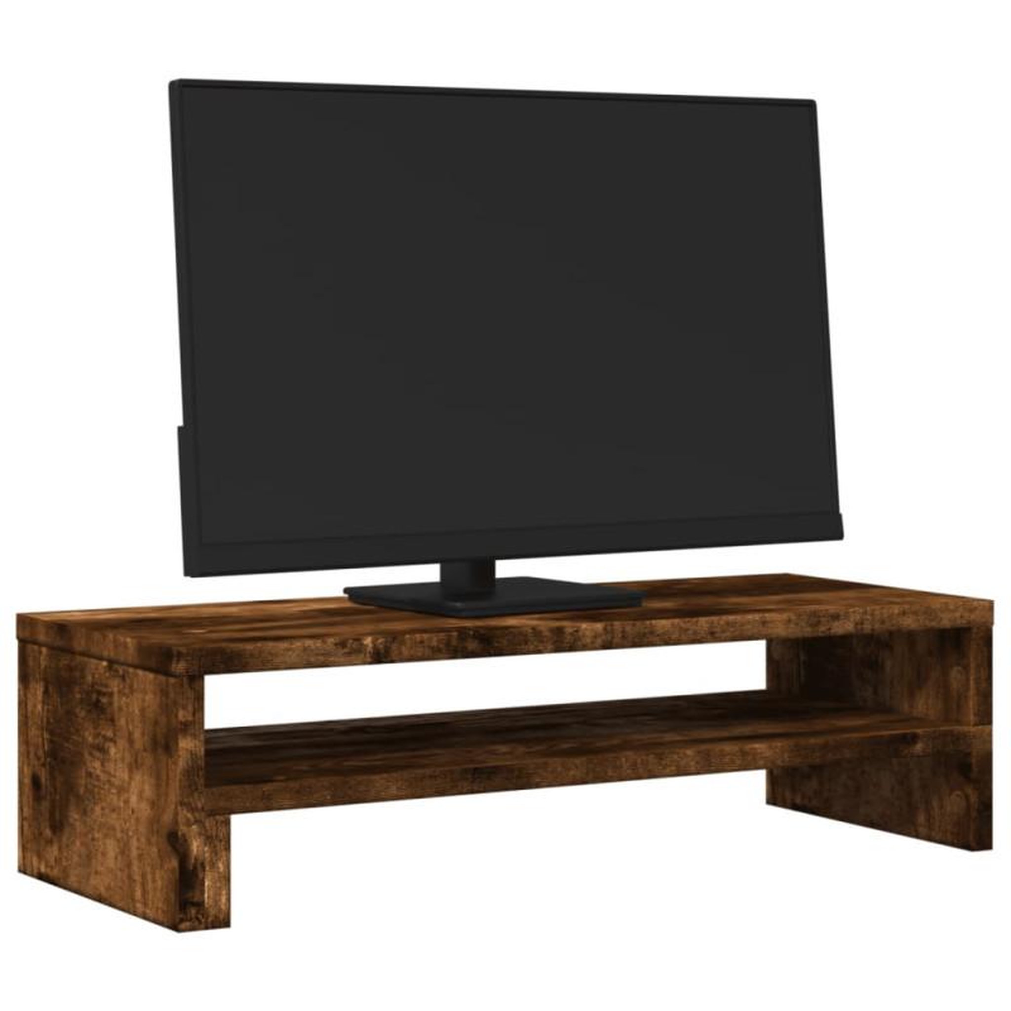 Voir la diapositive 3 : VIDAXL Support de moniteur chêne fumé 54x22x15 cm bois d ingénierie