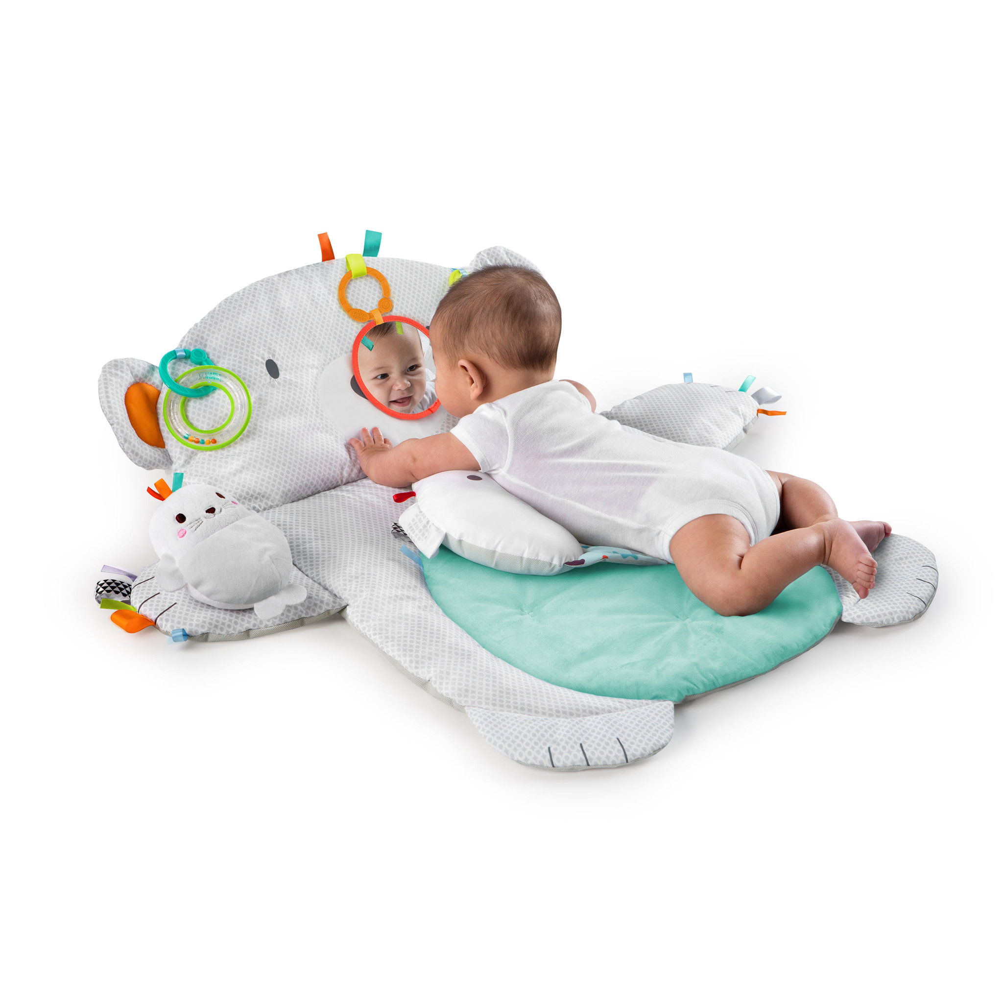 Voir la diapositive 5 : Bright Starts Tapis d'Eveil Ours Polaire Tummy Time Prop & Play