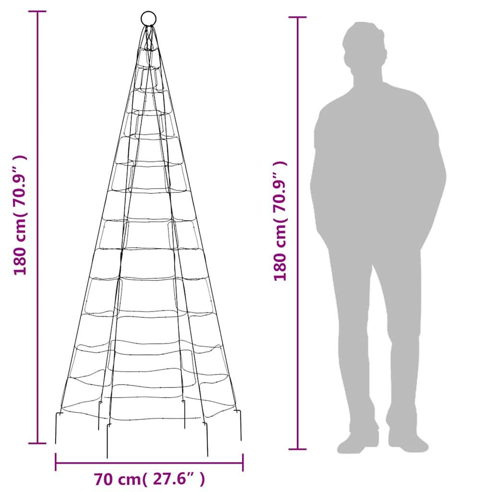 Voir la diapositive 6 : VIDAXL Sapin de Noël a LED sur mat de drapeau 200 LED blanc 180 cm