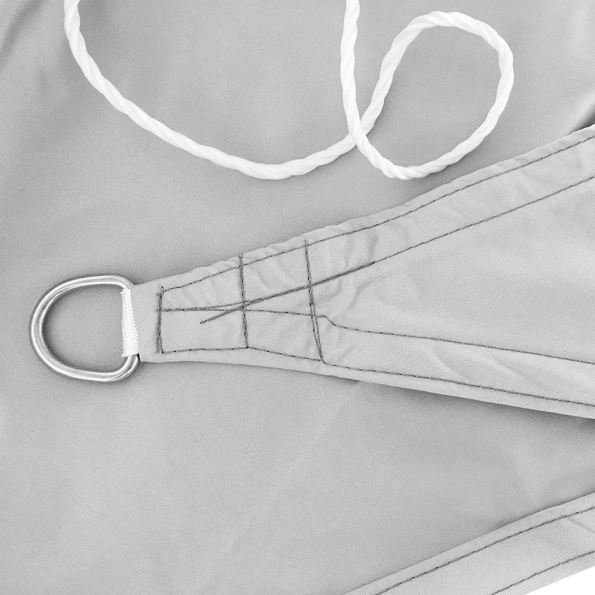 OUTSUNNY Voile d'ombrage triangulaire grande taille 4 x 4 x 4 m polyester imperméabilisé haute densité 160 g/m² gris