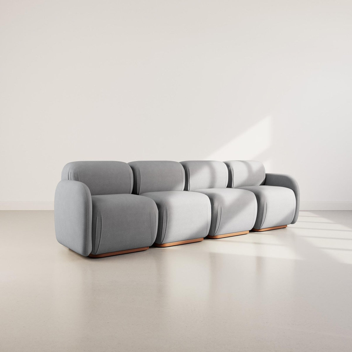 LISA DESIGN Penelope - canapé droit modulable 4 places en velours texturé