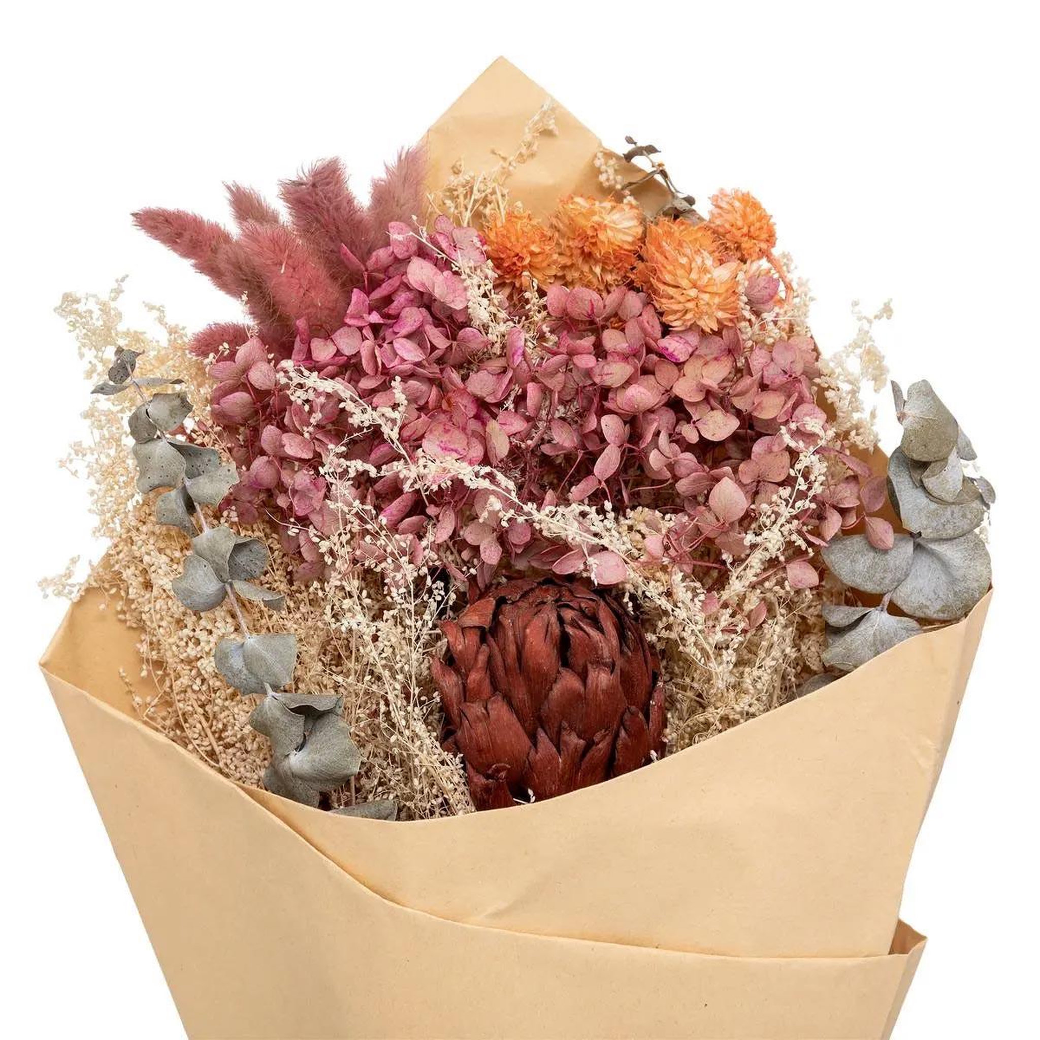 Voir la diapositive 2 : ATMOSPHERA Bouquet de Fleurs Séchées  Carmen  50cm Rose