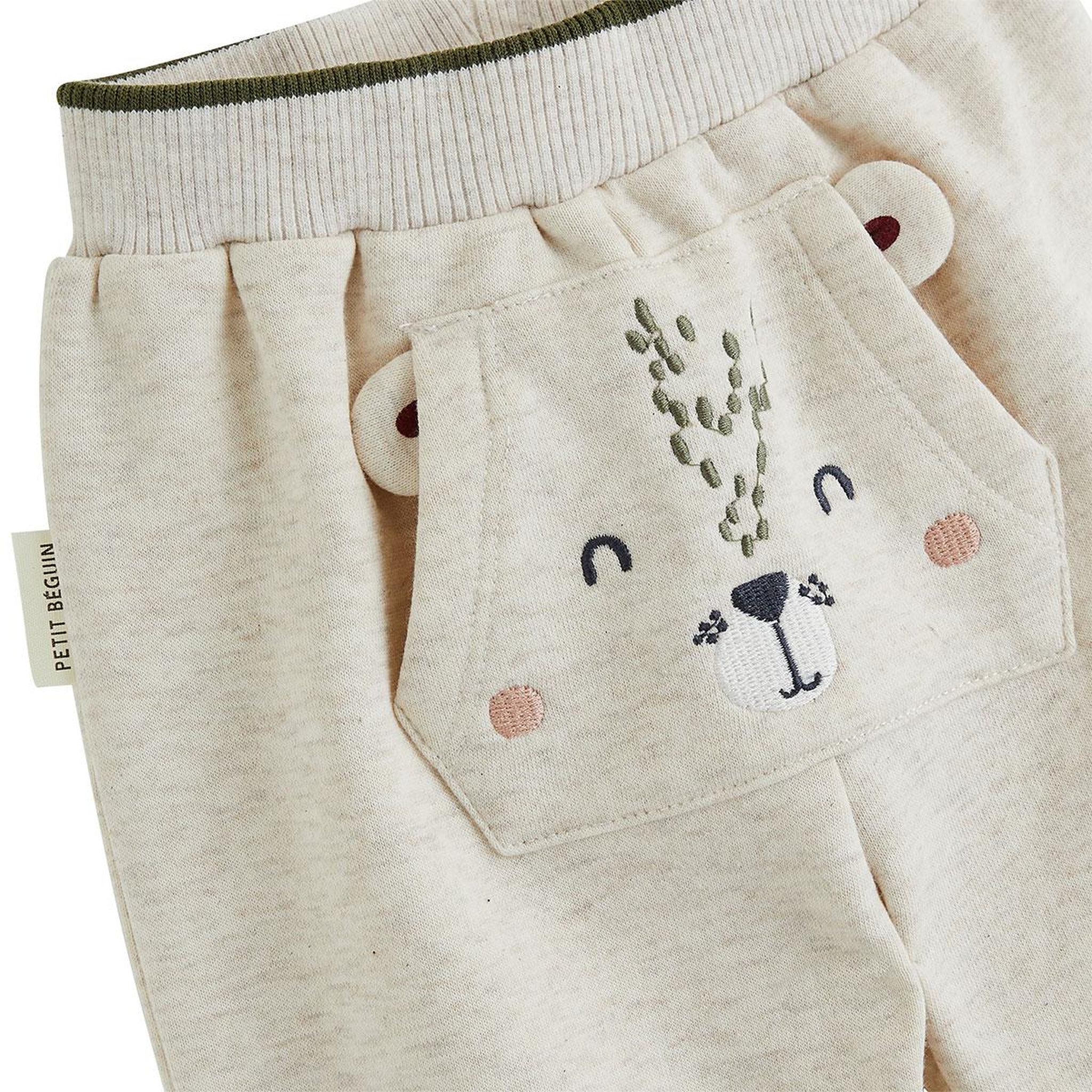 Voir la diapositive 3 : PETIT BEGUIN Pantalon bébé en molleton pistache