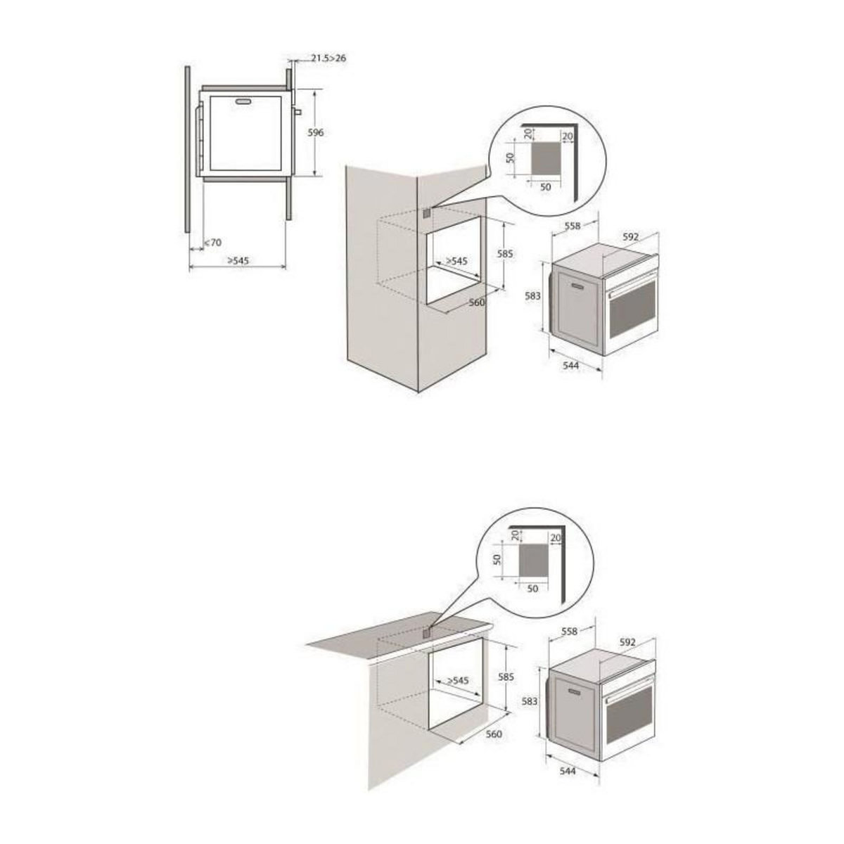 BRANDT Fours encastrables Électrique 73L BRANDT 3385W 59cm, BRANBXP5560X