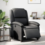 VIDAXL Fauteuil inclinable electrique noir cuir veritable