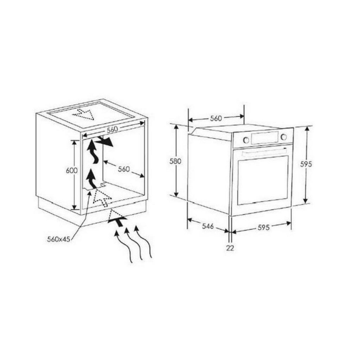 Rosieres Four encastrable multifonction 70l 60cm pyrolyse inox - RFC3O5879IN