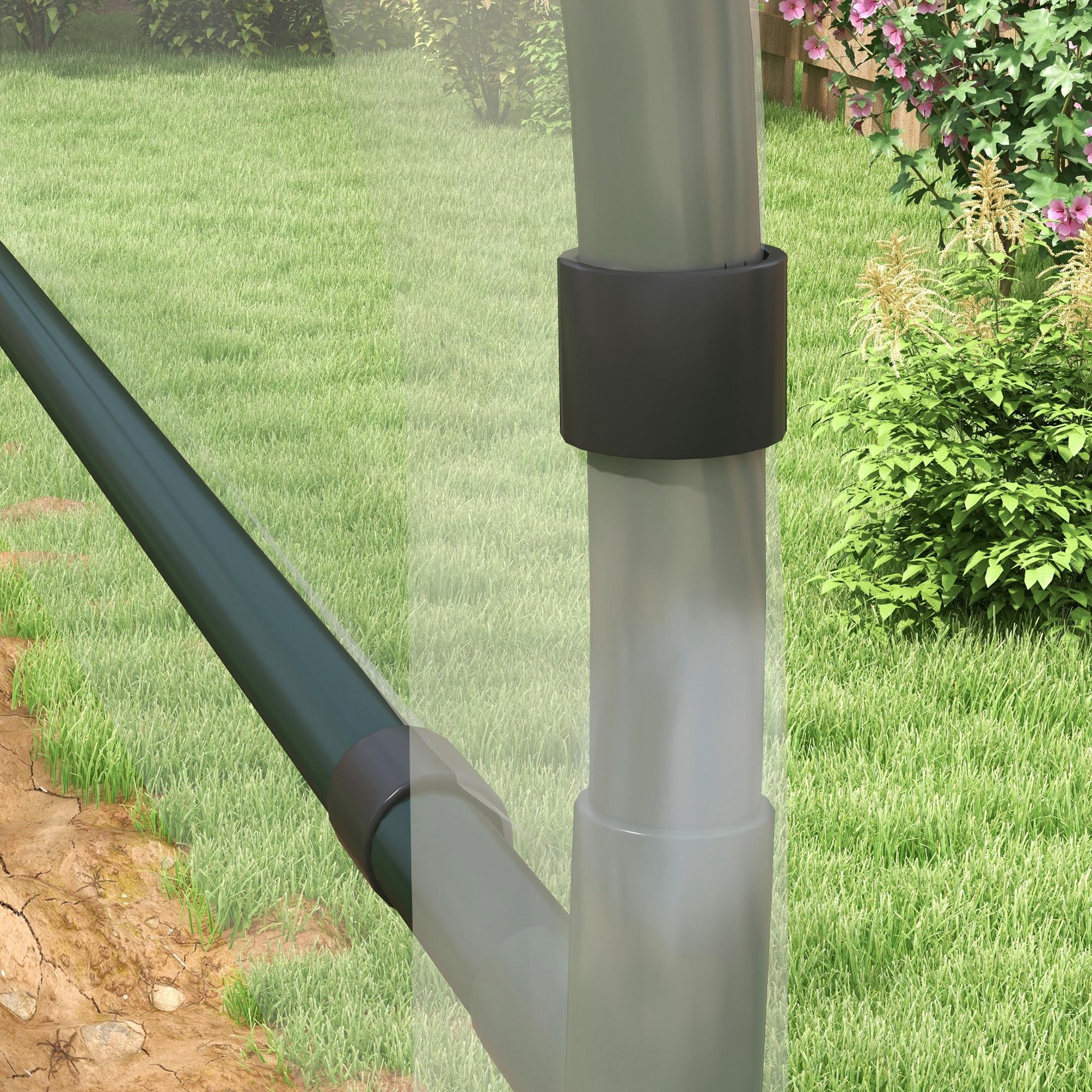 Voir la diapositive 5 : OUTSUNNY Serre de jardin serre à tomates dim. 6L x 1,23l x 1,71H m acier thermolaqué vert PE haute densité transparent