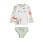 Petit Béguin Maillot de bain bébé 2 pièces t-shirt de protection UV & culotte Arya. Coloris disponibles : Vert